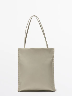 Torebka Z Nappy Z Dwoma Przegrodami - Złoty - Massimo Dutti - Female