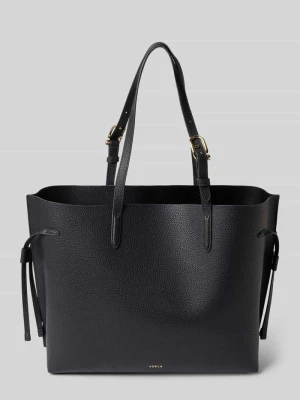 Torebka z naturalnej skóry z detalem z logo model 'Ava' Furla Czarny