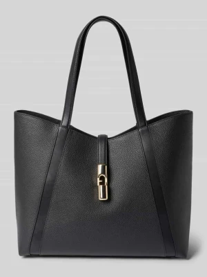 Torebka z prawdziwej skóry z detal z logo model 'Goccia' Furla Czarny