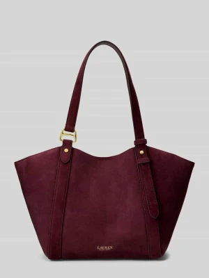 Torebka z uchwytem z naturalnej skóry owczej model 'TASHA' Lauren Ralph Lauren Bordowy