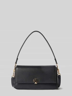 Torebka z zamknięciem na klamrę i uchwytem Tory Burch Czarny