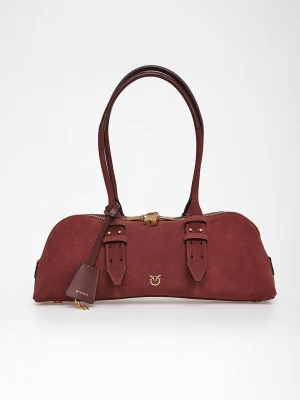 Torebka zamszowa Bowling Baguette Big PINKO