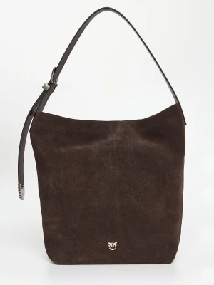 Torebka zamszowa Bucket Big Trittico PINKO