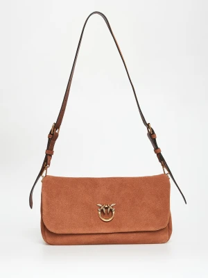 Torebka zamszowa Click Soft Baguette PINKO