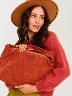 Torebka zamszowa Maroon ONE SIZE