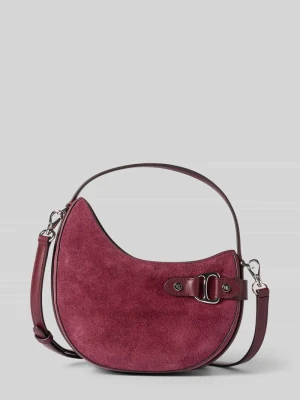 Torebka ze skóry bydlęcej z uchwytem i paskiem na ramię Lauren Ralph Lauren