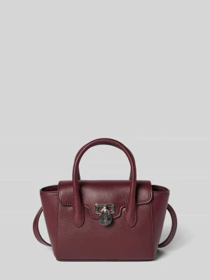 Torebka ze skóry bydlęcej z uchwytem i paskiem na ramię Lauren Ralph Lauren