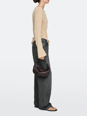 Torebka Ze Skóry Nappa Z Metalową Sprzączką - Brązowy - - Massimo Dutti - Kobieta