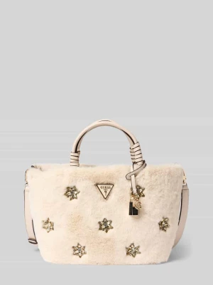 Torebka ze sztucznego futra z obszyciem ozdobnymi kamieniami model ‘SHAIDA’ Guess