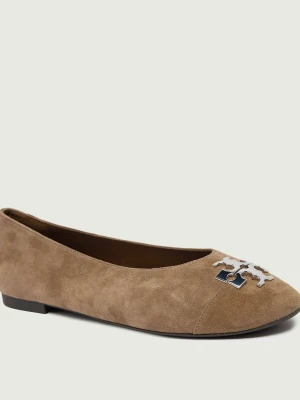 TORY BURCH Baleriny Charlie | zamsz beżowy