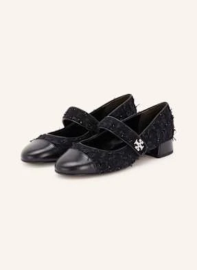 Tory Burch Baleriny Mary Jane Z Błyszczącą Przędzą blau