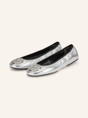 Tory Burch Baleriny Minnie silber