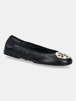 Tory Burch baleriny skórzane Reva Travel Ballet kolor czarny 177201.013