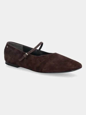 Tory Burch baleriny zamszowe Mary Jane Ballet kolor brązowy 166106.200