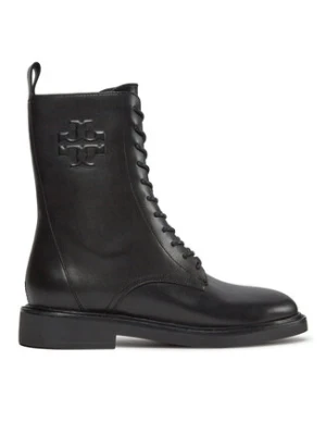 Tory Burch Botki Double T Combat Boot 154336 Czarny