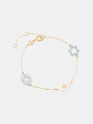 Tory Burch bransoletka damska pozłacana z kryształem ForgetMe złoty