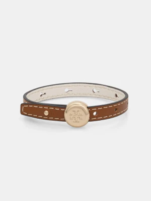 Tory Burch bransoletka damska skórzana Icon brązowy
