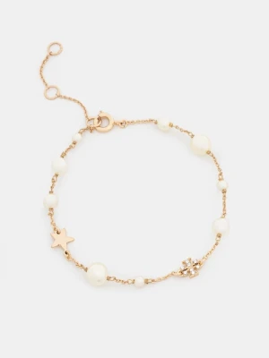 Tory Burch bransoletka pozłacana Delicate Kira Pearl damska 163697-749