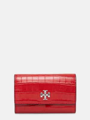 Tory Burch etui na karty Kira Croc Flap Card kolor czerwony 174403.600