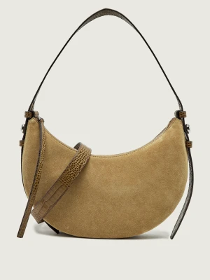 TORY BURCH Hobo Romy | zamsz beżowy