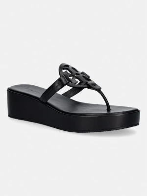 Tory Burch japonki damskie skórzane Miller Wedge