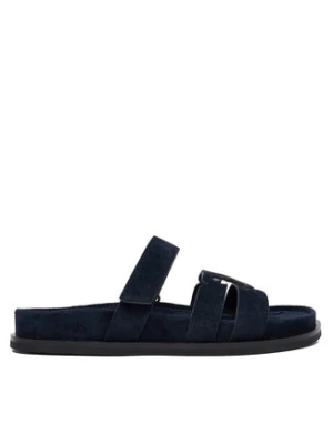 Tory Burch Klapki Ines Sport Slide 163481 Granatowy