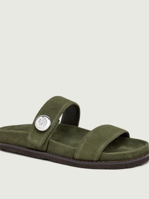 TORY BURCH Klapki Romy | zamsz zielony