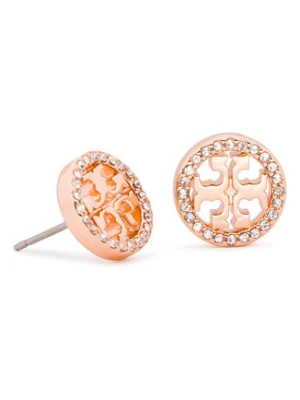 Tory Burch Kolczyki Crystal Logo Circle-Stud Earring 53422 Różowy