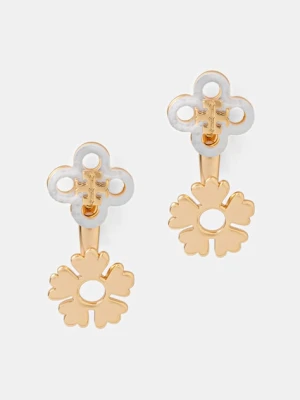 Tory Burch kolczyki damskie mosiężne z masa perłową ForgetMe złoty