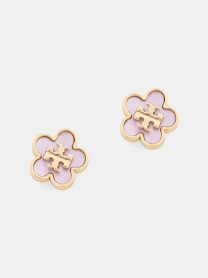 Tory Burch kolczyki damskie pozłacane masa perłowa ForgetMe różowy