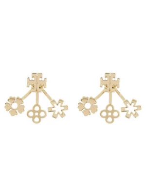 Tory Burch Kolczyki Kira Clover Front-Back Earring 160178 Złoty