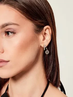 TORY BURCH Kolczyki Miller Pave Triple Hoop