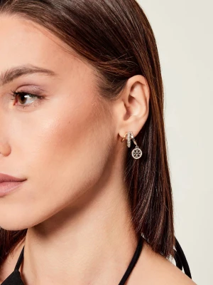 TORY BURCH Kolczyki Miller Pave Triple Hoop