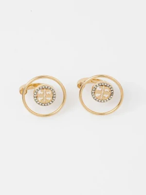 Tory Burch kolczyki pozłacane Miller Pave 164638-783