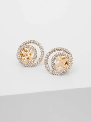 Tory Burch kolczyki pozłacane Miller Pave Double 157231.783