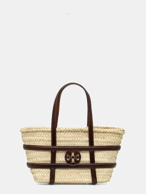 Tory Burch kosz plażowy Ella Straw kolor beżowy 169218-902