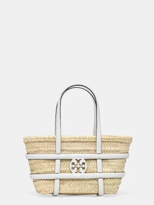 Tory Burch kosz plażowy Ella Straw kolor beżowy 169396-101