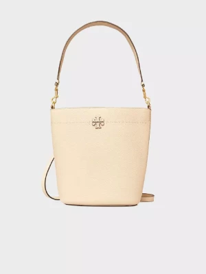 Tory Burch Kremowa torebka McGraw Bucket