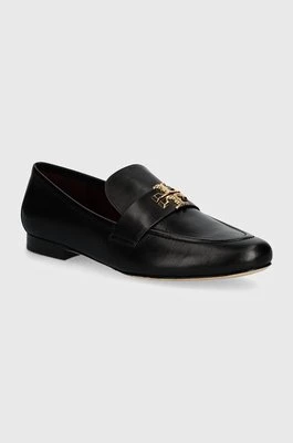 Tory Burch mokasyny skórzane Eleanor Loafer damskie kolor czarny na płaskim obcasie 158204-006