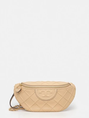 Tory Burch nerka skórzana Fleming damska kolor beżowy 160132-700