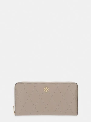 Tory Burch portfel damski skórzany Charlie beżowy