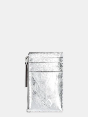 Tory Burch portfel skórzany Fleming damski kolor srebrny 175191-040