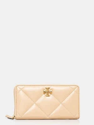 Tory Burch portfel skórzany Kira Diamond Quilt damski kolor beżowy 154989-700