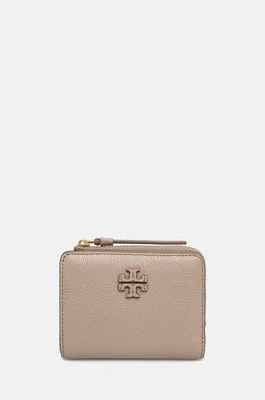 Tory Burch portfel skórzany McGraw Bi-Fold damski kolor beżowy 158904