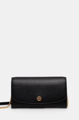 Tory Burch portfel skórzany Robinson damska kolor czarny 137152.001