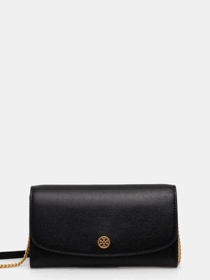 Tory Burch portfel skórzany Robinson damska kolor czarny 137152.001