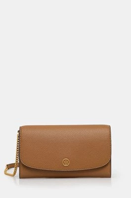 Tory Burch portfel skórzany Robinson damski kolor brązowy 146367.202