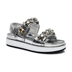 TORY BURCH Sandały KIRA EMBELLISHED | z dodatkiem skóry