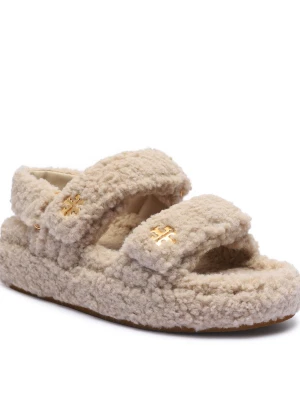 TORY BURCH Sandały KIRA SHEARLING | z dodatkiem skóry beżowy