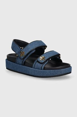 Tory Burch sandały Kira Sport damskie kolor niebieski na platformie 158954-401